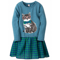 20-25103 "Cat" Платье для девочки, 2-5 лет, мятный меланж 20-25103 "Cat" Платье для девочки, 2-5 лет, мятный меланж